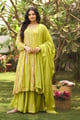Aziza Kurta Set Lime color
