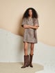 Leighton Leopard Wrap Dress Brown color