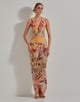 Beige Gypsy Rose Waist Coat with Drape Skirt Beige color