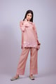 Salmon Pink Embroidered Co-Ord Set Salmon Pink color