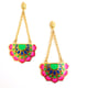 Jaipur Fan Earrings Multicolor color