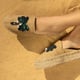 Coco Beige Espadrilles Platforms Beige/Green color