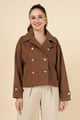 Cotton Jacket with Gold Buttons Brown color