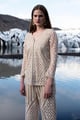 White On Nude Emrboidered V-Neck Top White/Blush Nude color