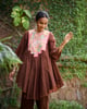 Mithai Step Yoke Kurta Set Brown color