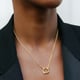 Squircle Pendant with Knotted Chain Gold color