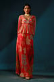 Peach Stripe Pant Set Peach/Red color