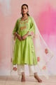 Atreyi Kurta Set Green color