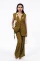 Pickled Olive Waistcoat Co-Ord Set Olive Green color