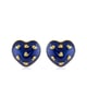 Amour Enamel Heart Studs Royal Blue Blue color
