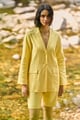 Yellow Linen Shorts Butter color