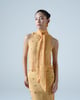Silk Chiffon Top with Scarf Detail Yellow color