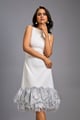 Silver Sleeveless Black Midi Dress With Cut-Out Back Silver color
