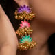 Lotus Ghunghroo Danglers Blue/Gold color