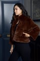 Coffee Fur Jacket Brown color