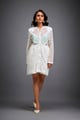 Image of Mesh Dress with Geometric Patterns