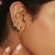 Monsoon Set of Three Classic and Textured Hoop Earrings, Marina Gold color