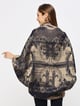 Brocade French Patterned Navy Cape Navy color