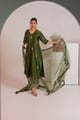 Sidhyaa Kurta Set with Dupatta Green color