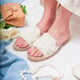 Capri Sandals Linen Natural color