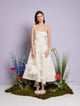 Petunia Bloom Maxi Dress White color