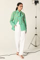 Ava Shirt Green/White color