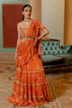 Zaisha Saree Set Rust color