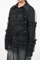 Black Mesh-Layered Shirt Black color