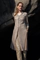 Shimmering Longline Shirt Champagne Silver color