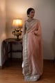 Chashme Shahi Tissue Saree in Ash Pink Pink Tissue color