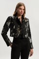 Floral Jacquard Tailored Jacket Black color