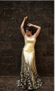 Opulent Gold Gotta Corset with Black Silk Skirt Gold color
