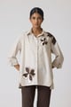 Sylvie Applique Shirt Summer Sand color
