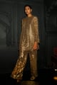 Gold Sequin Embroidered Pant Gold color