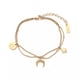 Moon Star Charm Bracelet, Francessca Gold color