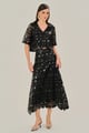 Cutwork Embroidered Co-Ord Set Black color