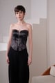 Noir Zipped Corset Black color