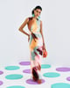 Print Ring Gown Pink/Green/Brown color
