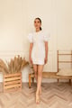 White Short Dress with Retract Lace White color