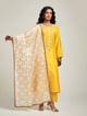 Zari Motifs Dupatta with Lace Ivory color
