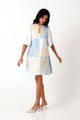 Lora - Checkered Summer Dress White/Blue color