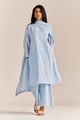 Baby Blue Woven Cotton Kurta Set Baby Blue color