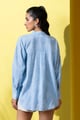 Delicate Embroidered Blouse Blue color