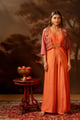 Orani Embroidered Jumpsuit Set Red color