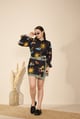 Sahara Co-Ord Set in Hidden Spring Print Black color