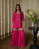 Jahan Ara Kurta in Hot Pink with Sharara Hot Pink color