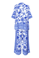 Ceramic Print Pant White/Blue color