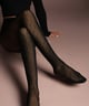 Fishnet Fur Dotted Stockings Black color