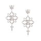 Skull Floral Earrings Silver color