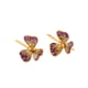 Tiny Fiore Earrings - Amethyst Amethyst/Smoky/Gold color